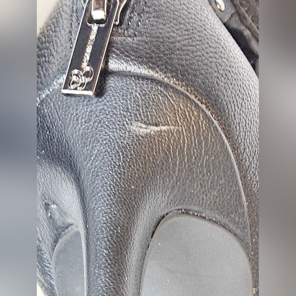 Jessica Simpson Reiko Studded Fringe Platform Heels Sandal Leather Black Sz 8.5 - Picture 13 of 13